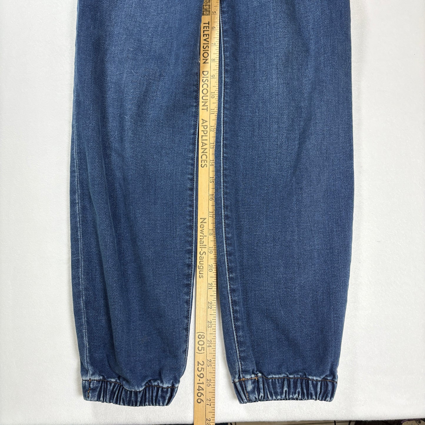 Express Women’s Jogger Jeans 4R Super High Rise Dark Wash Baggy Barrel Leg Denim