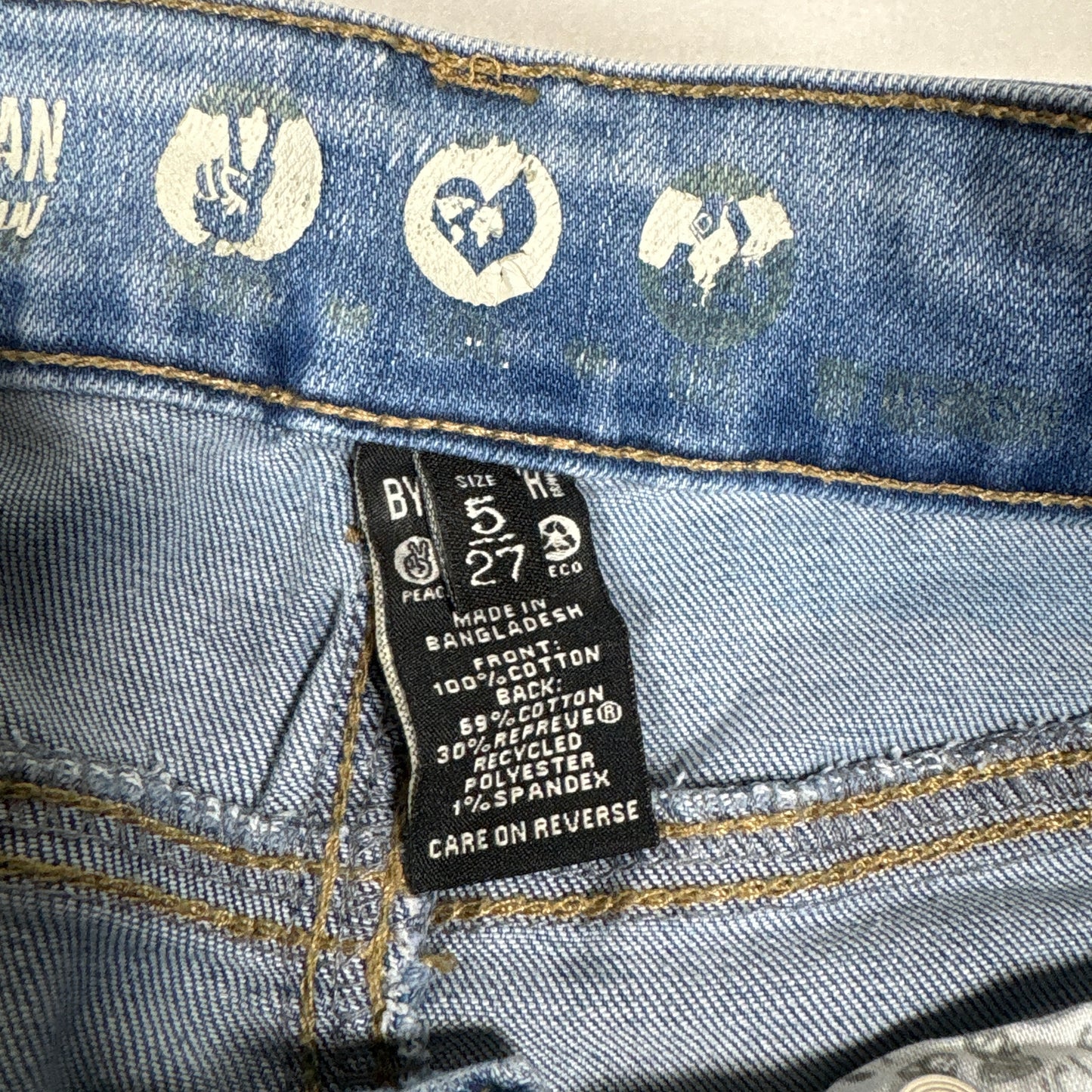 American Eagle Womens Jeans 5/27 High Rise Distressed Mom Baggy 90s Y2K Grunge