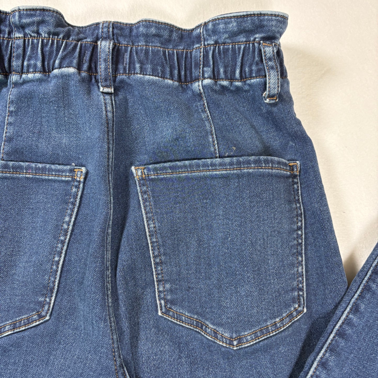 Express Women’s Jogger Jeans 4R Super High Rise Dark Wash Baggy Barrel Leg Denim