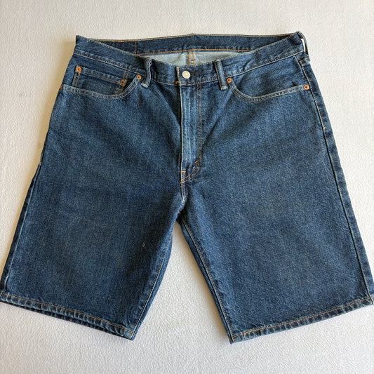 Levis 505 Mens W36 Denim Shorts Blue Regular Fit Straight Leg Jean Shorts Y2K