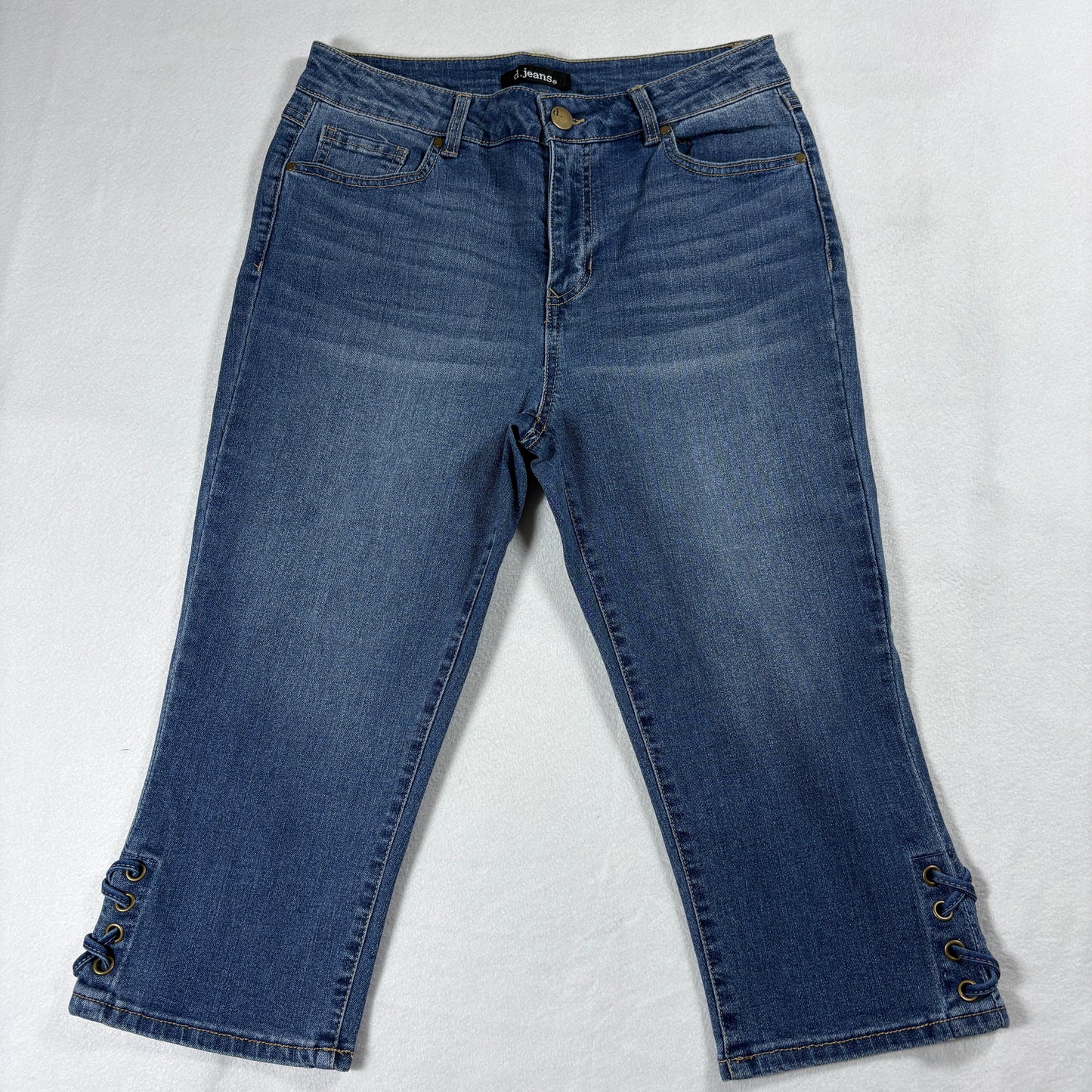 D.Jeans Jeans Womens 6 Blue Y2K Mid Rise Straight Lace Up Ankle Denim Streetwear