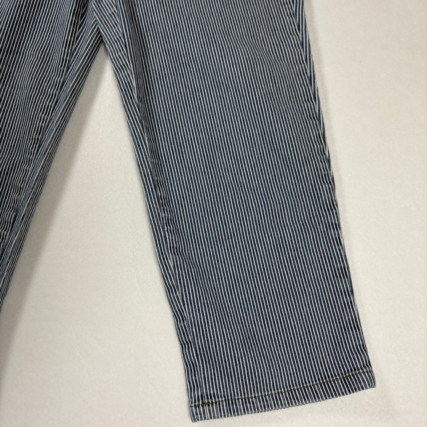 Style & Co Denim Women’s 4P Blue White Pinstripe Cropped Jeans Stretch Casual