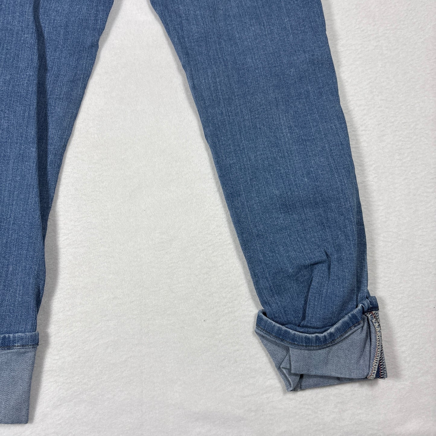 Enjean Womens Jeans 7/28 High Rise Skinny Distressed Blue Denim Y2K Grunge