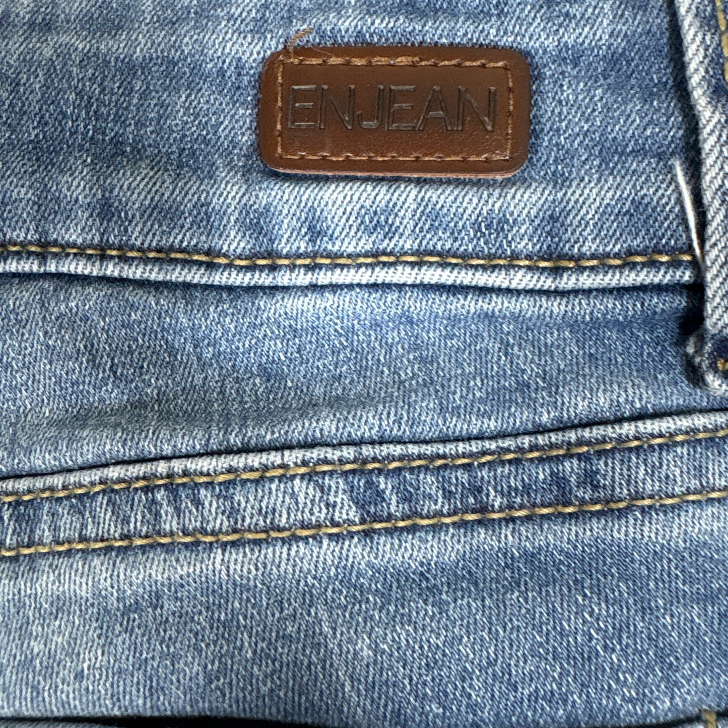 Enjean Womens Jeans 7/28 High Rise Skinny Distressed Blue Denim Y2K Grunge