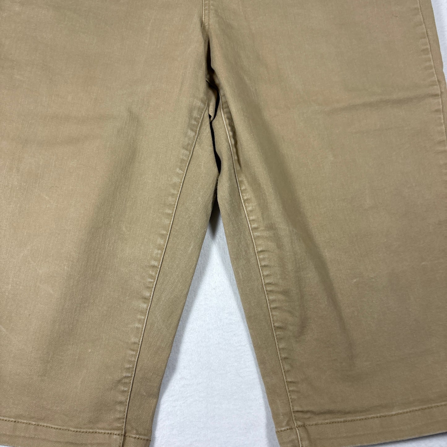 Time and Tru Womens Capri Pants XL 16-18 Khaki Stretch Cropped Casual Plus Size