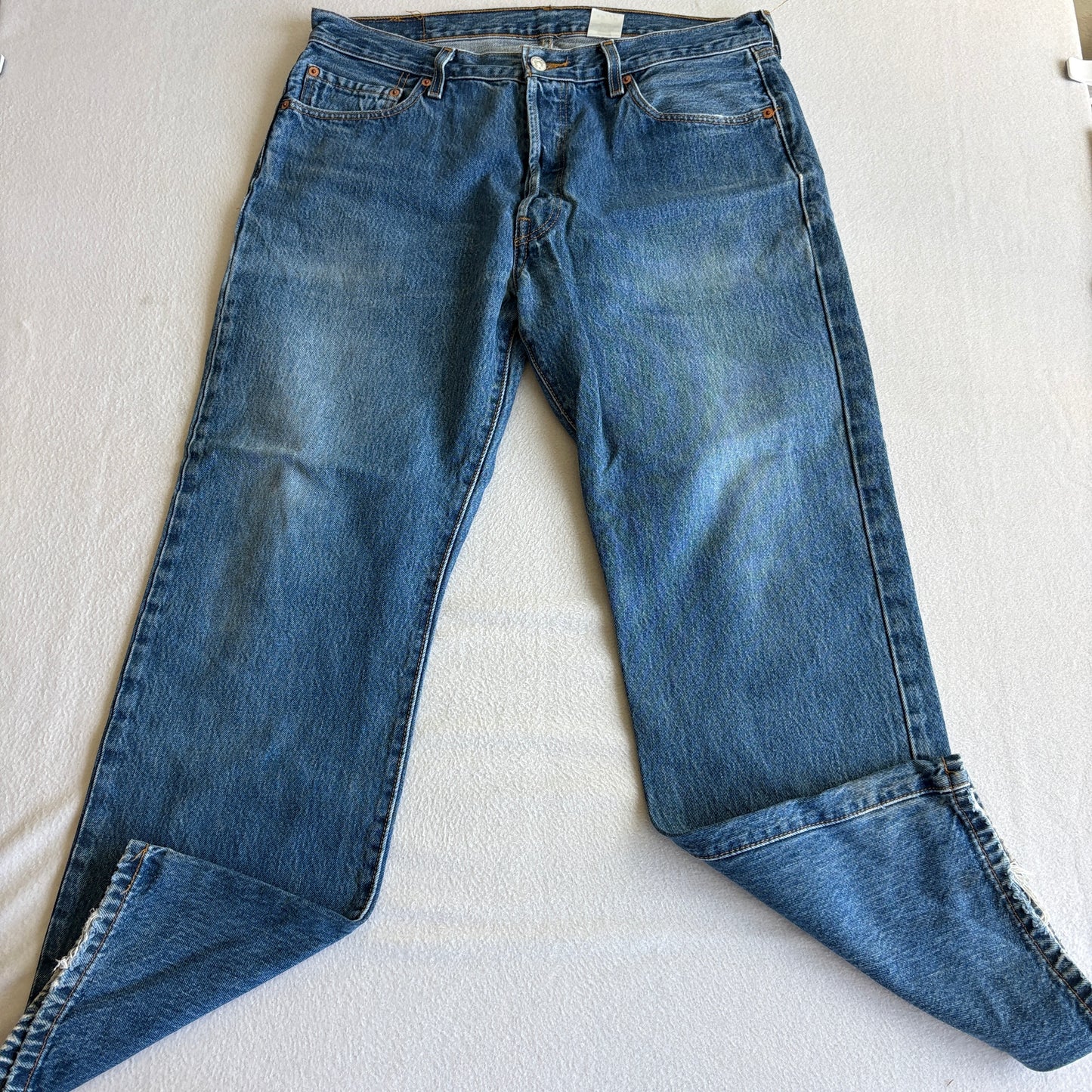 Levis 501 Mens W36 L30 Vintage Denim Jeans Blue Straight Leg Button Fly Y2K USA