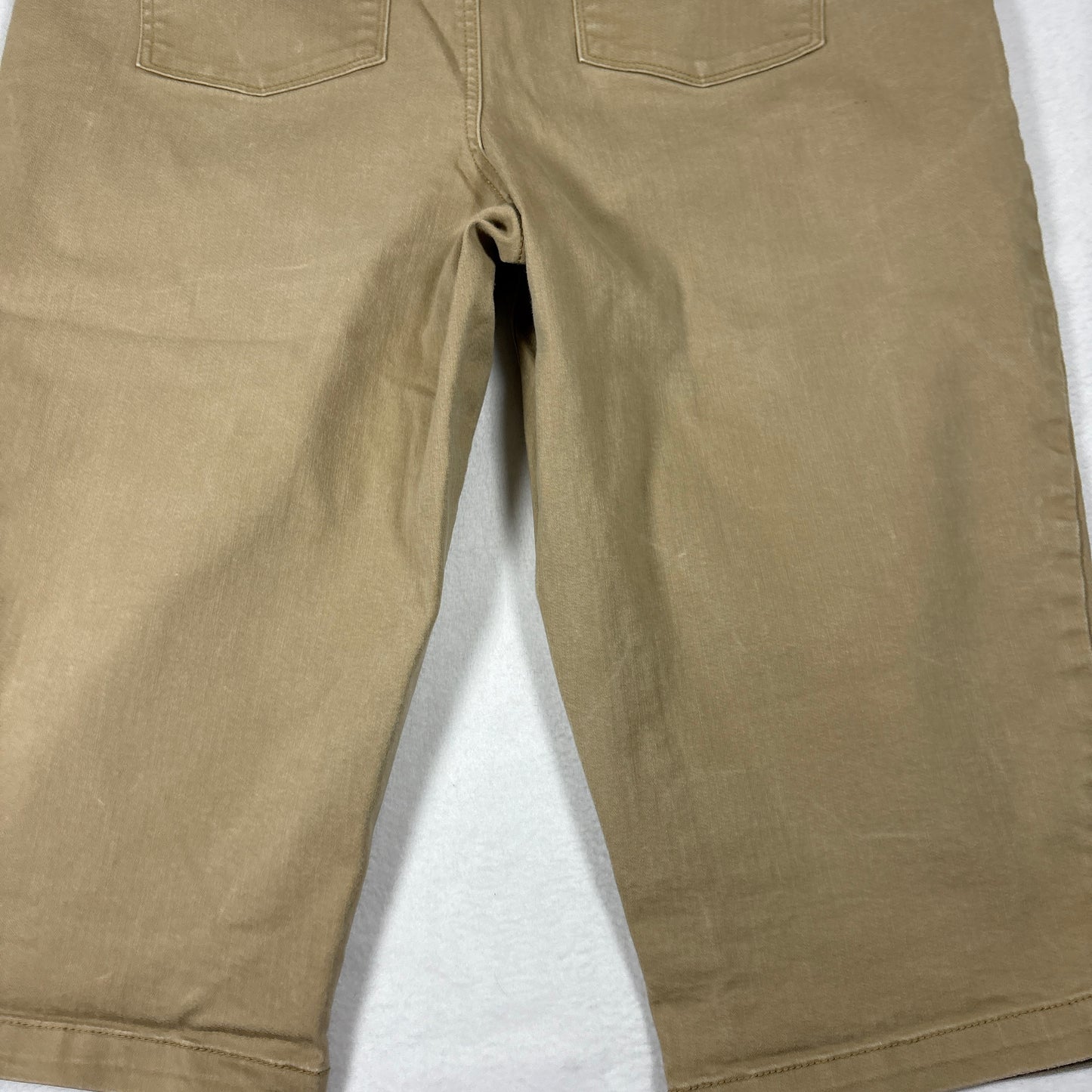 Time and Tru Womens Capri Pants XL 16-18 Khaki Stretch Cropped Casual Plus Size
