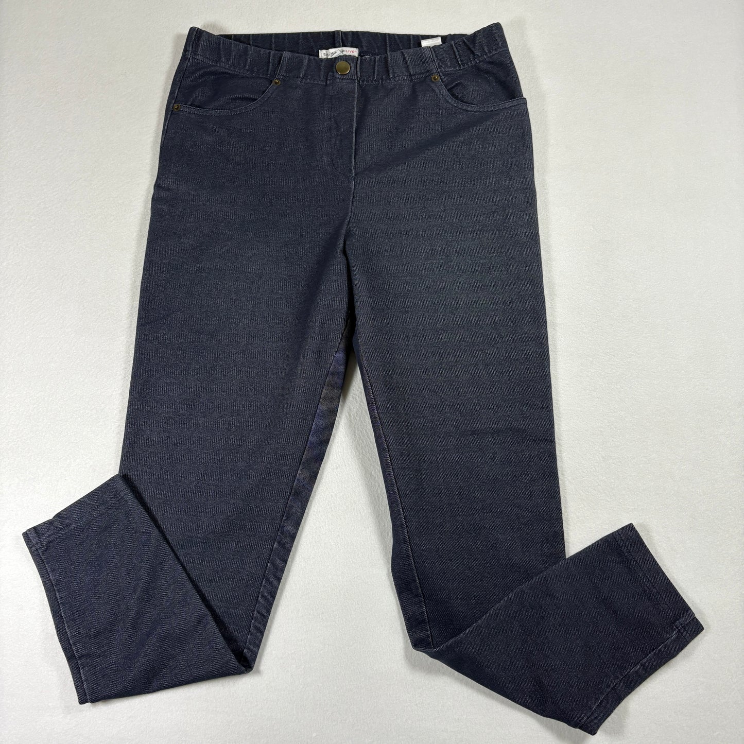 Isaac Mizrahi Live Womens Jeans M Dark Wash Denim Stretch Straight Y2K Vintage