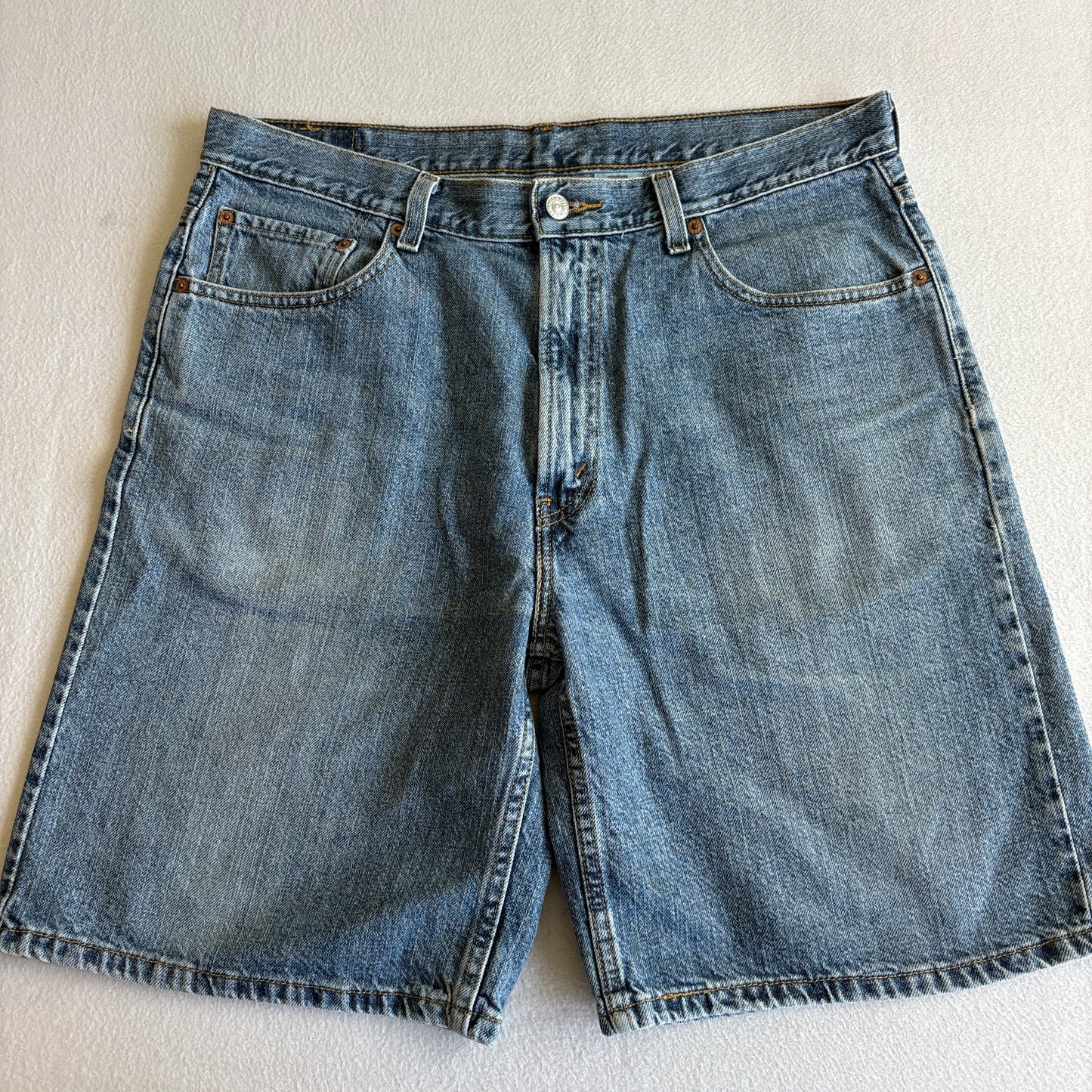Levis 550 Mens W36 Denim Shorts Light Wash Relaxed Fit Baggy Jean Shorts Y2K Skater