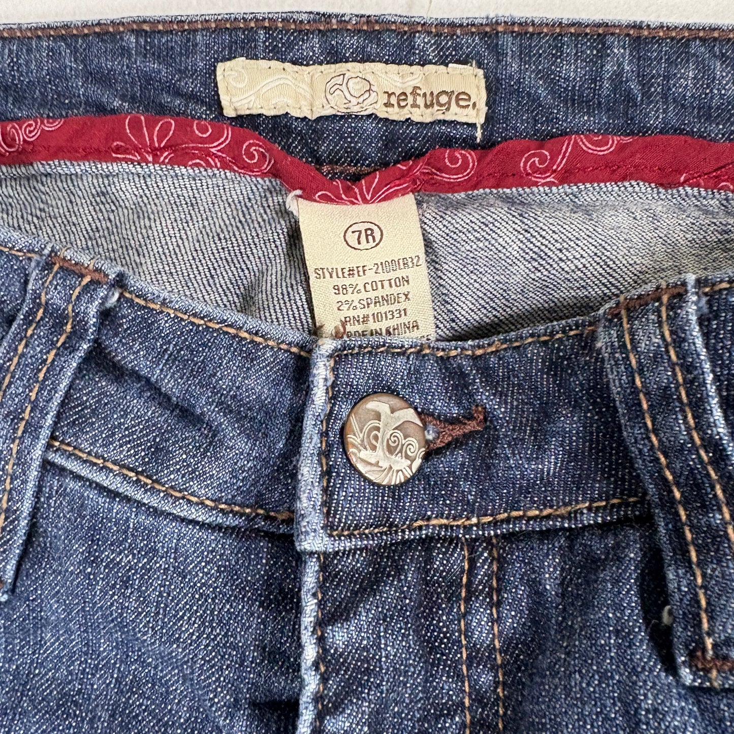 Refuge Womens Jeans 7R Medium Wash Bootcut Denim Stretch Y2K 90s Grunge Vintage