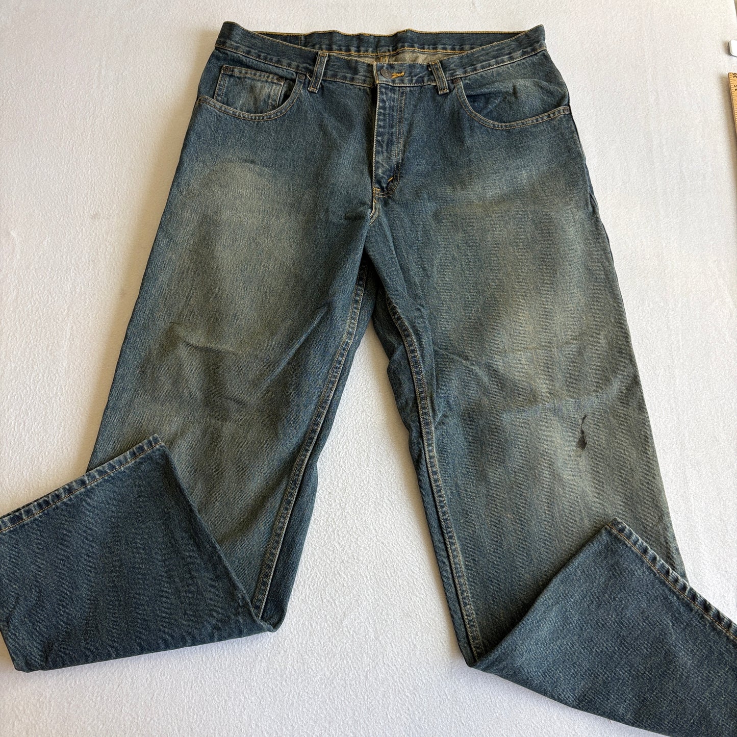 Arizona Mens W36 Blue Denim Jeans Straight Leg Workwear Y2K Carpenter Style Pants