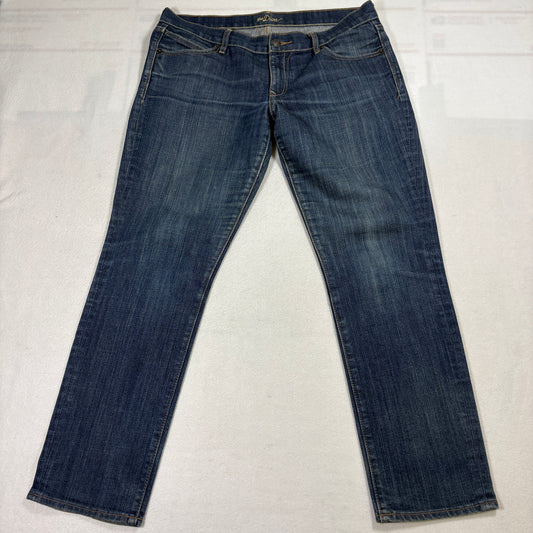 Old Navy The Diva Jeans Womens 12R Blue Denim Mid Rise Straight Stretch Classic Fit