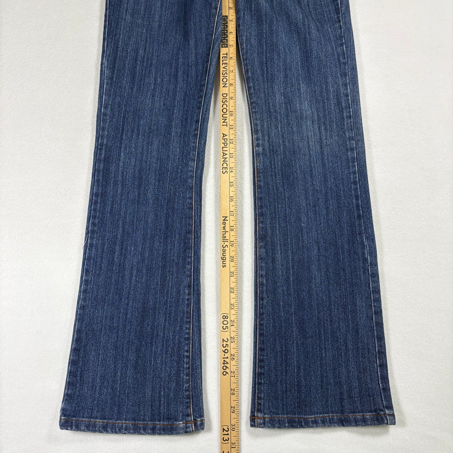 Crest Jeans Womens 7/8 Blue Denim Bootcut Y2K 90s Vintage Rhinestone Studded