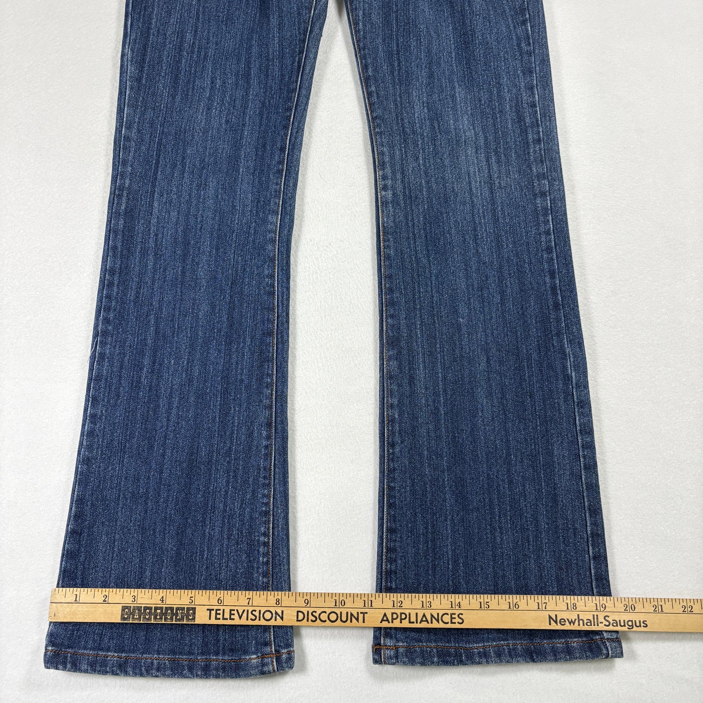 Crest Jeans Womens 7/8 Blue Denim Bootcut Y2K 90s Vintage Rhinestone Studded