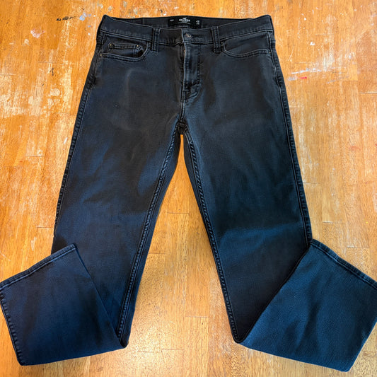 Hollister Straight Jeans Black W32 L32 Mens 32x32 Fits Like 31x29 Stretch Denim