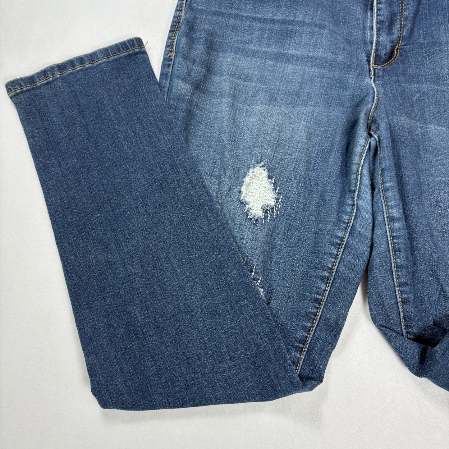 Earl Jeans Skinny Distressed Blue Denim Womens 8 Ripped Stretch Jeggings Baggy Fit