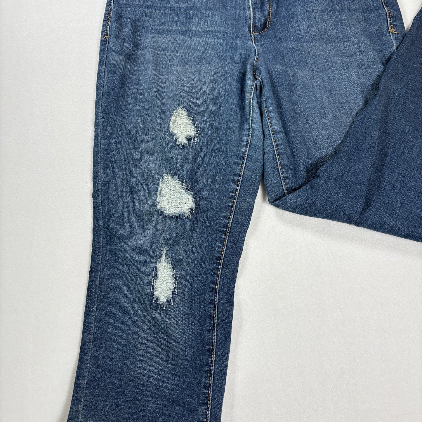 Earl Jeans Skinny Distressed Blue Denim Womens 8 Ripped Stretch Jeggings Baggy Fit