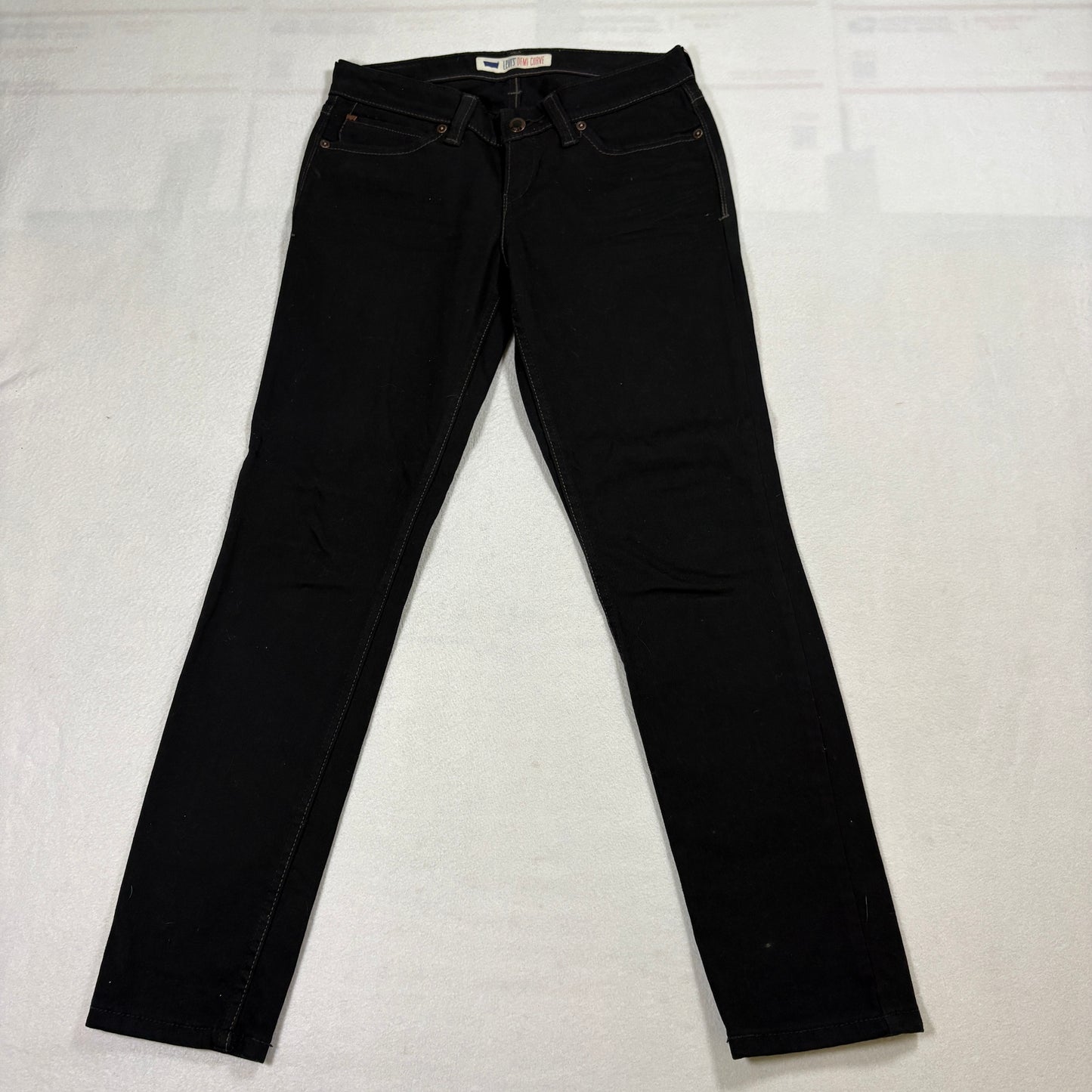 Levis Demi Curve Jeans Womens 5S Black Skinny Stretch Mid Rise Denim Pants