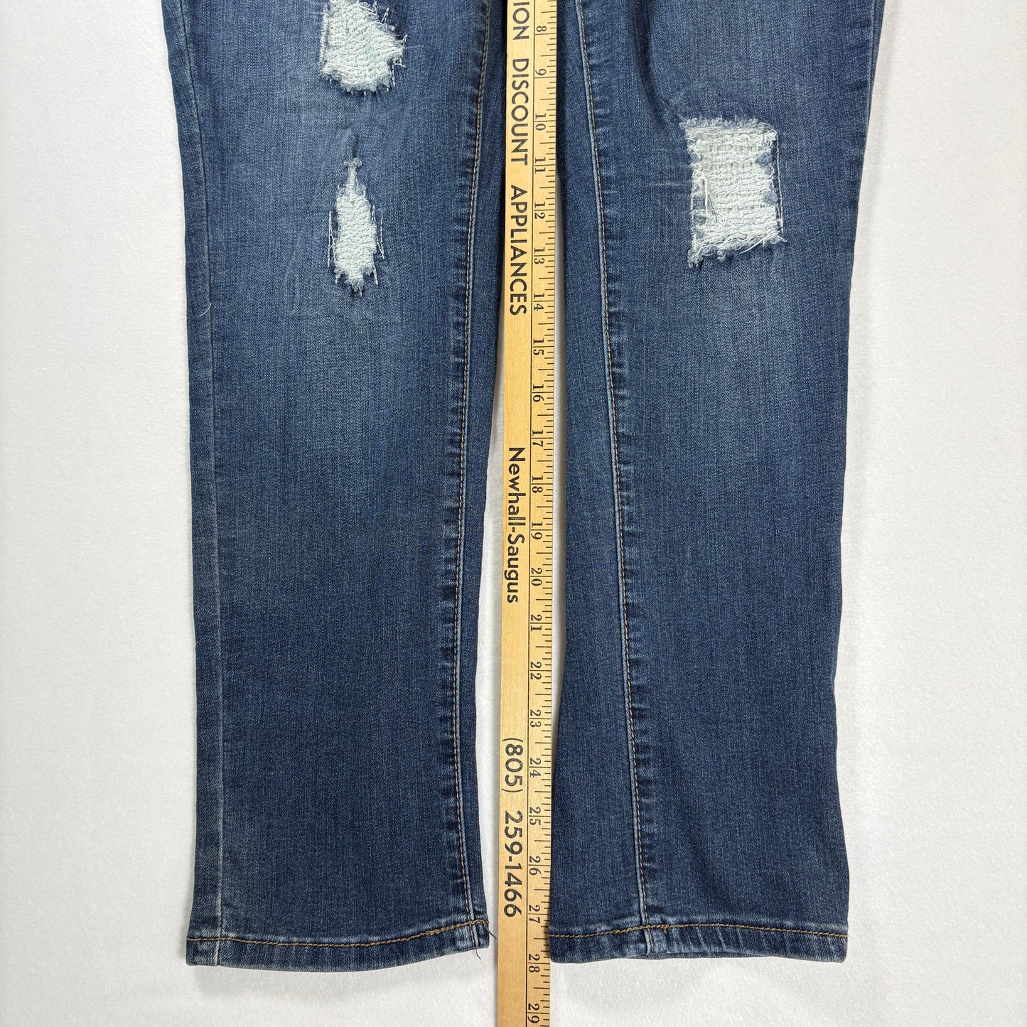 Earl Jeans Skinny Distressed Blue Denim Womens 8 Ripped Stretch Jeggings Baggy Fit