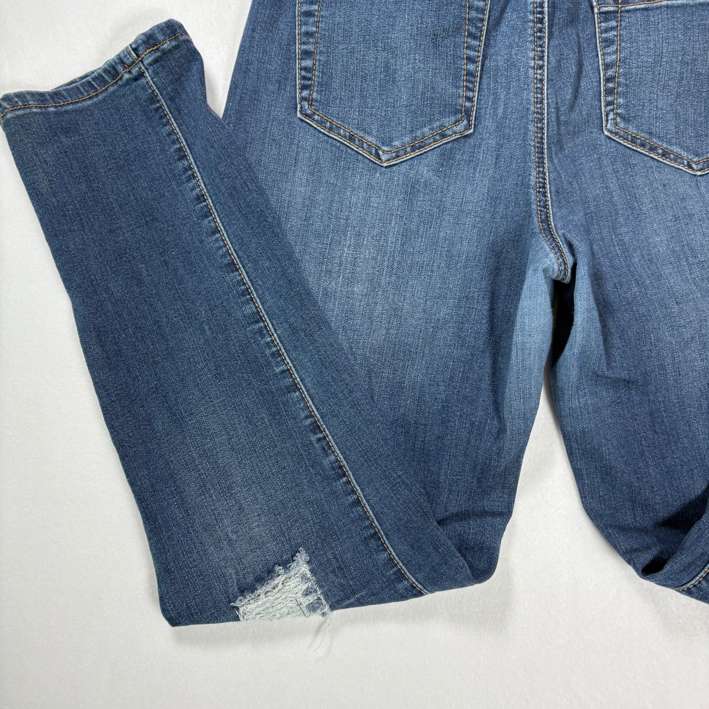 Earl Jeans Skinny Distressed Blue Denim Womens 8 Ripped Stretch Jeggings Baggy Fit