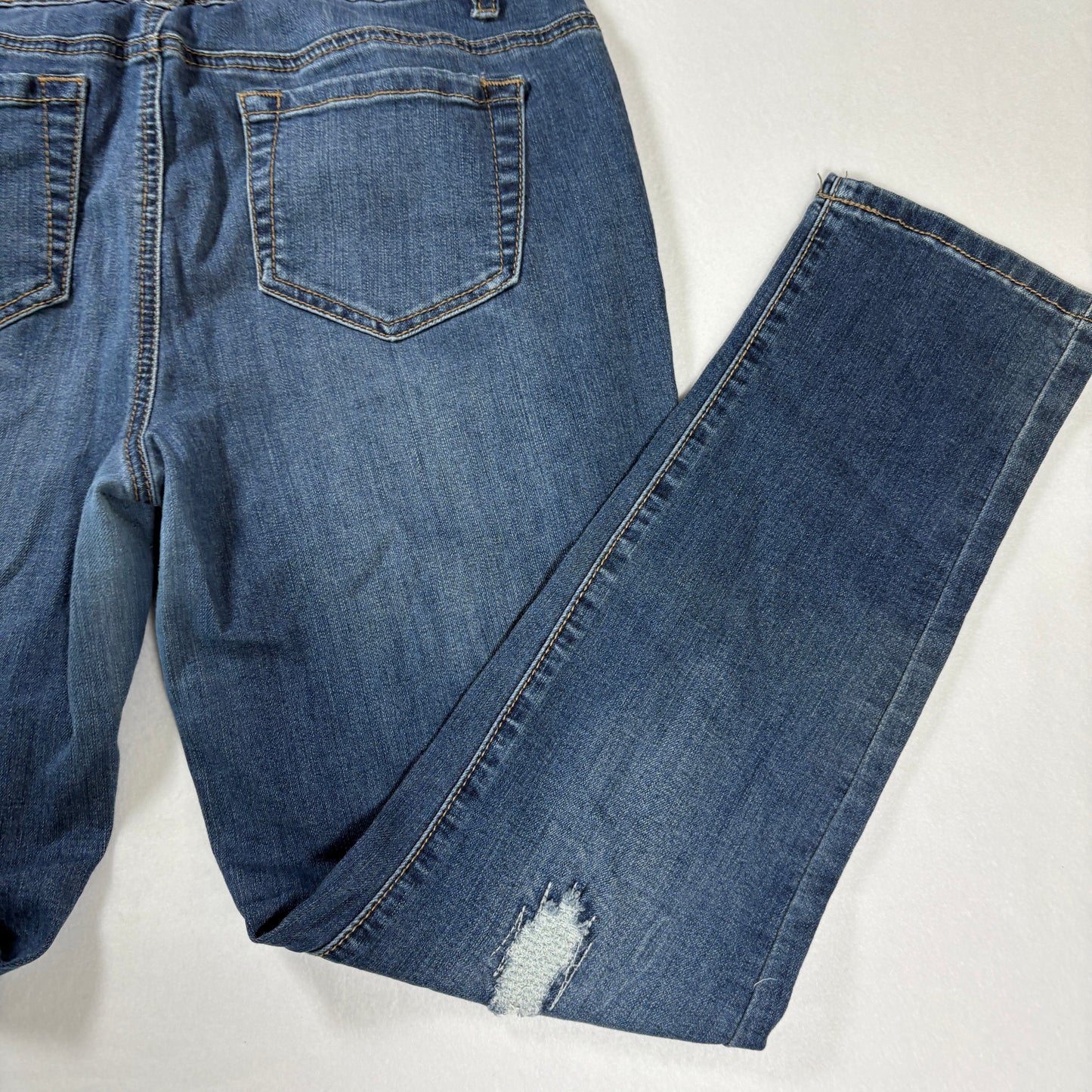 Earl Jeans Skinny Distressed Blue Denim Womens 8 Ripped Stretch Jeggings Baggy Fit