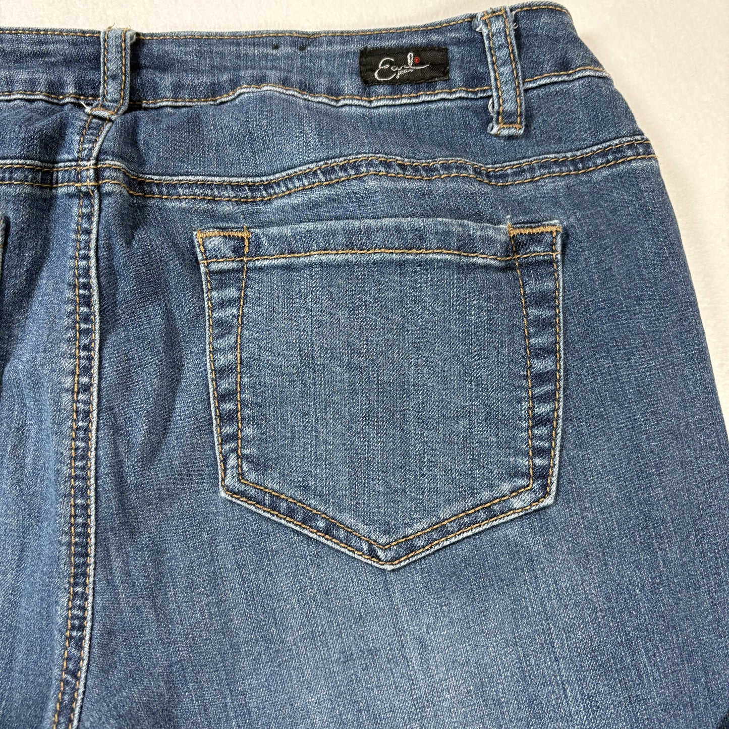 Earl Jeans Skinny Distressed Blue Denim Womens 8 Ripped Stretch Jeggings Baggy Fit