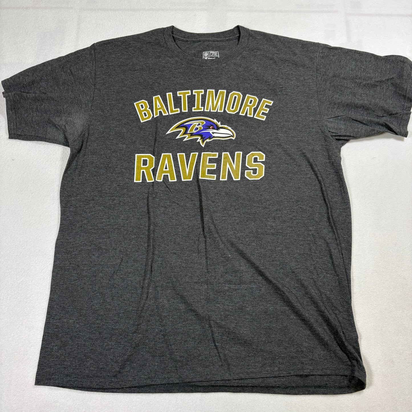 Baltimore Ravens T Shirt Mens XL Fanatics NFL Pro Line Gray Graphic Tee Tshirt