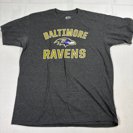 Baltimore Ravens T Shirt Mens XL Fanatics NFL Pro Line Gray Graphic Tee Tshirt