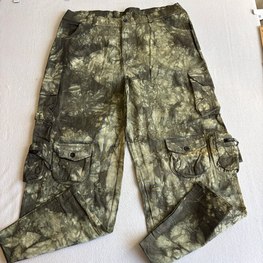 PrettyLittleThing Womens Camo Cargo Pants Plus Size 12 Green Pocket Utility NWT