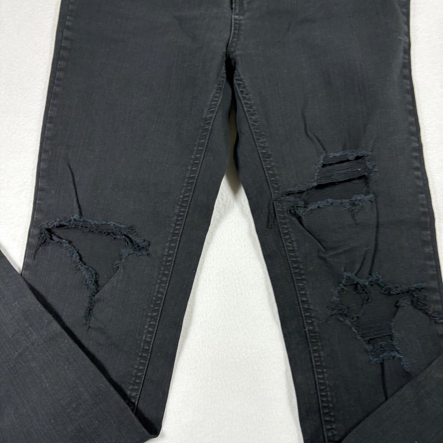 Wild Fable Womens Jeans 8 Black Distressed Ripped Denim Straight Y2K Grunge