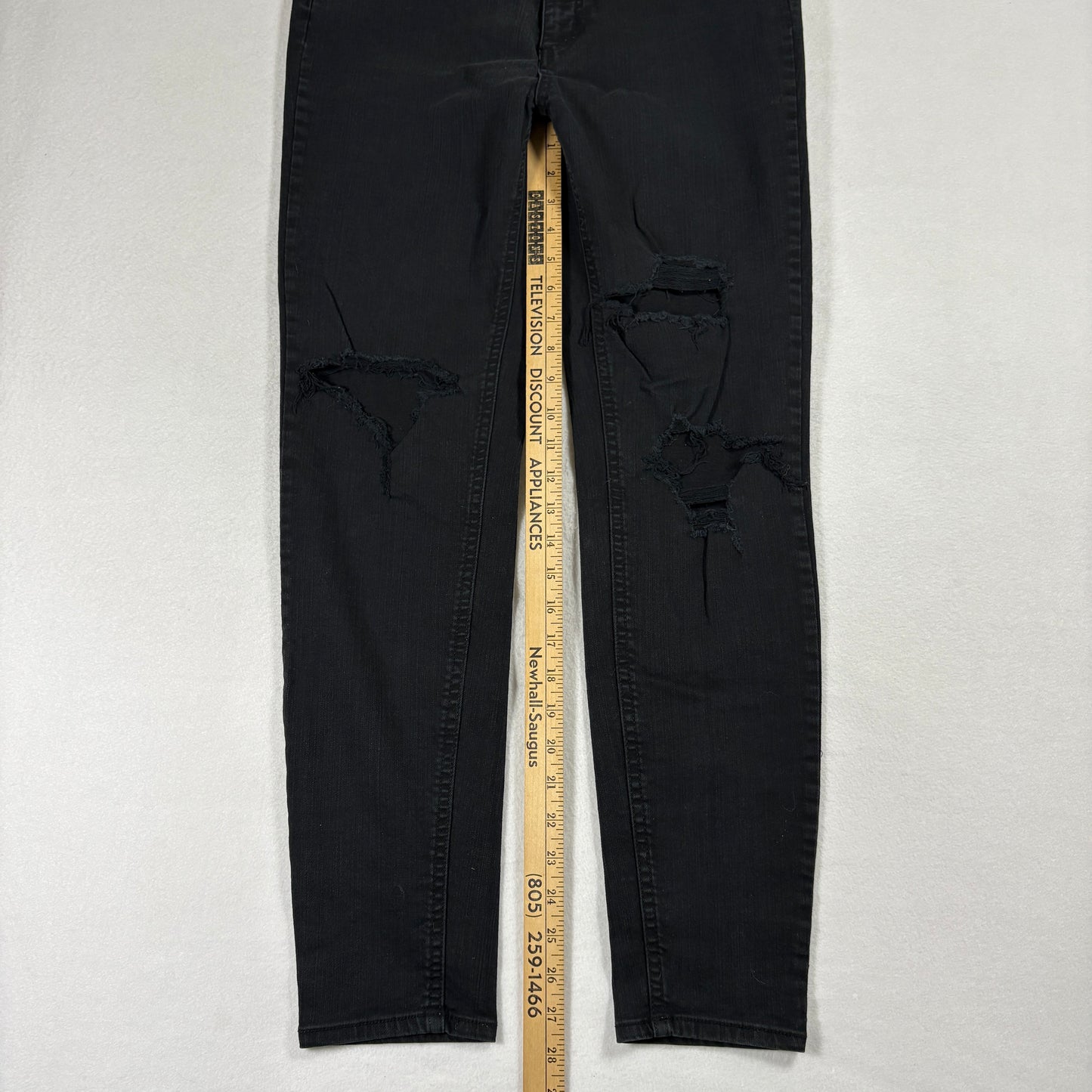 Wild Fable Womens Jeans 8 Black Distressed Ripped Denim Straight Y2K Grunge