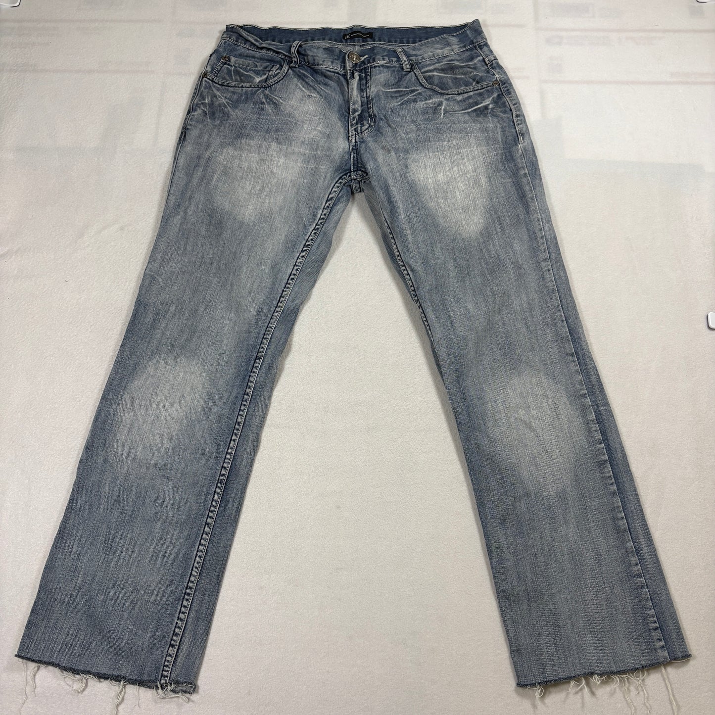 INC International Concepts Jeans Mens 34x32 Light Wash Distressed Denim Pants