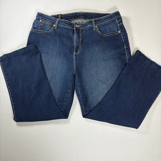 Aura Wrangler Jeans Women’s Bootcut Dark Wash Denim Mid Rise Stretch Blue