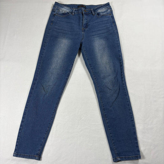 Red Blue Denim Jeans Womens High Rise Skinny Size 11 Dark Wash Stretch 90s Y2K X