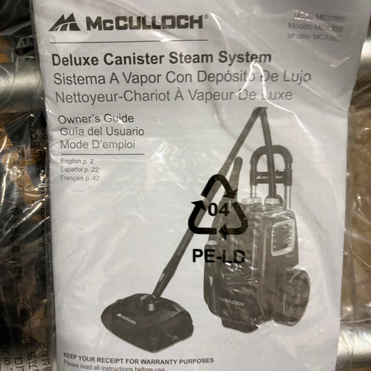 McCulloch MC1385 Deluxe Canister Steam Cleaner System Multi Surface Steamer NIB