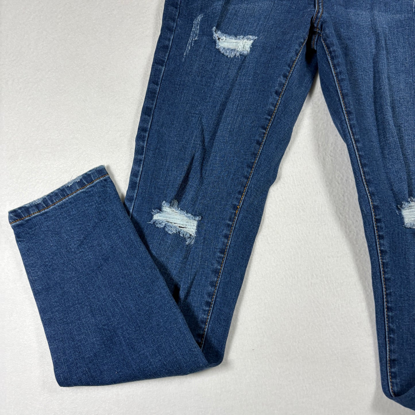 Fashion Nova Womens Jeans 7 Distressed Blue Denim Skinny Stretch Ripped Y2K