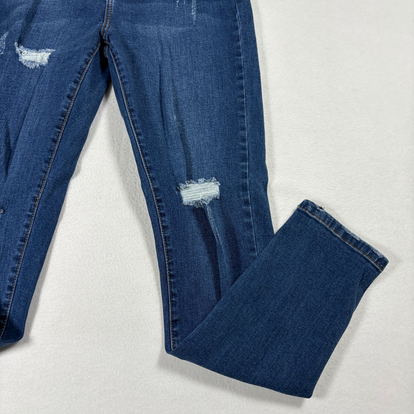 Fashion Nova Womens Jeans 7 Distressed Blue Denim Skinny Stretch Ripped Y2K