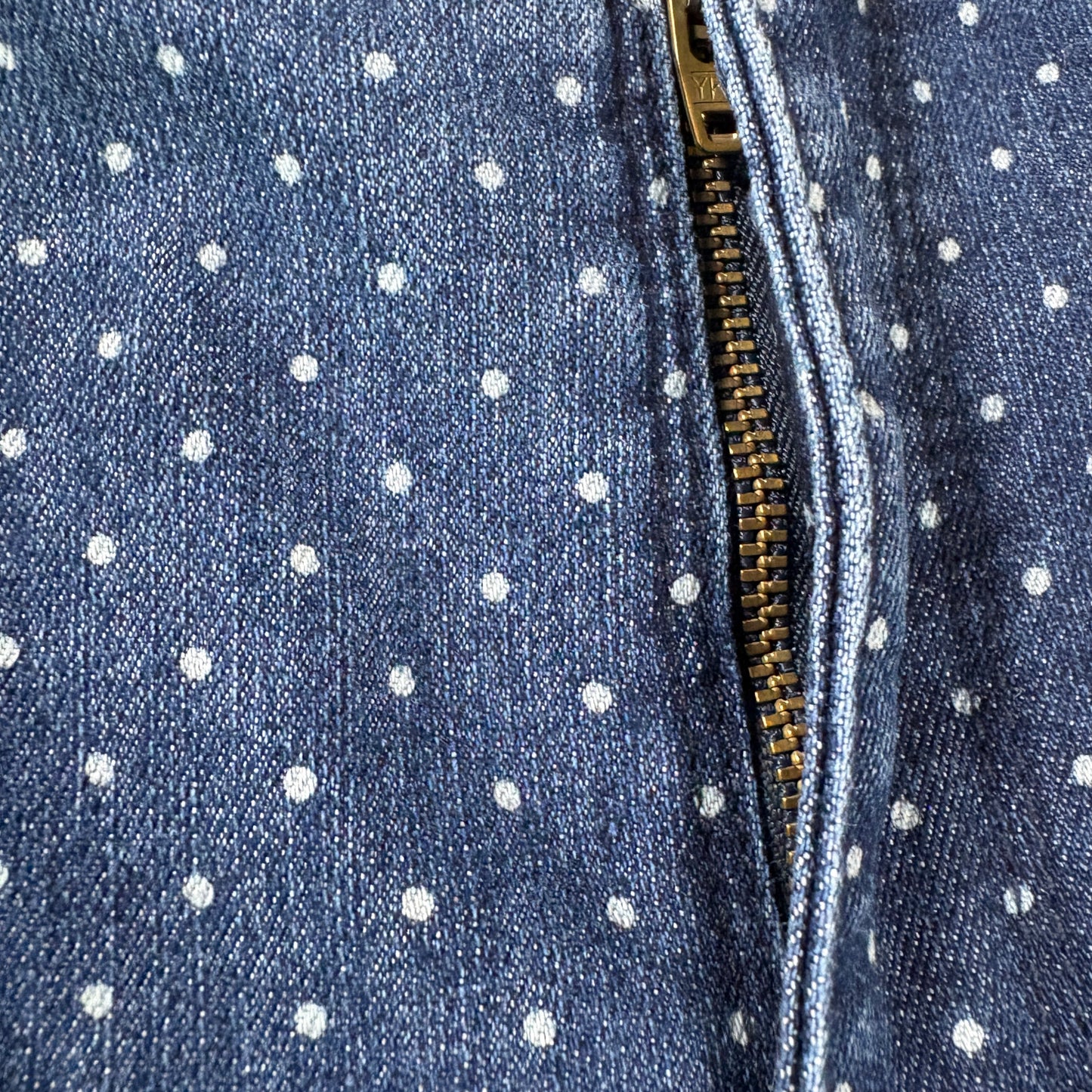 Gloria Vanderbilt Amanda Jeans Women’s 14P Petite Blue Polka Dot Denim Straight