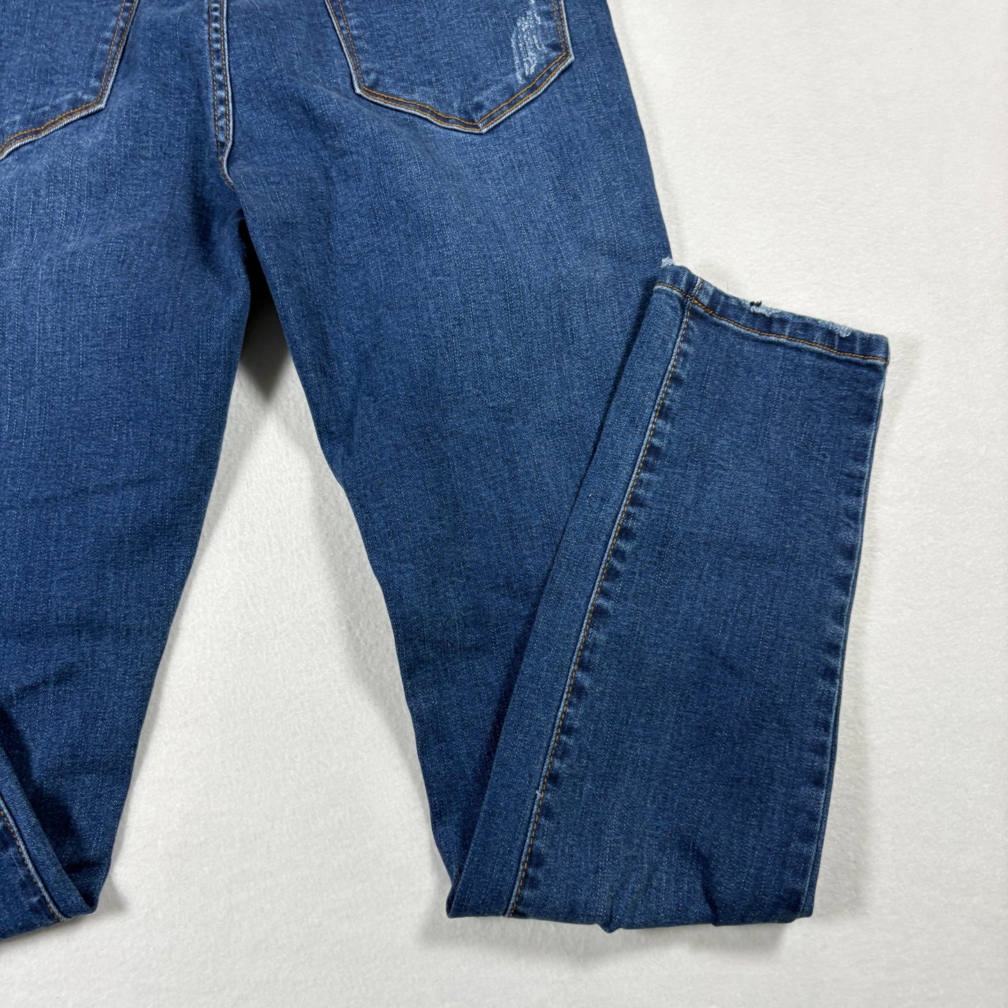 Fashion Nova Womens Jeans 7 Distressed Blue Denim Skinny Stretch Ripped Y2K