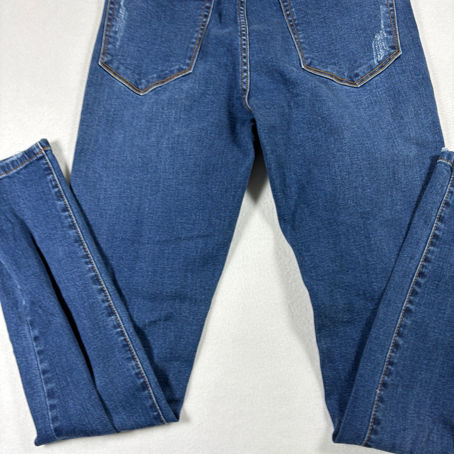 Fashion Nova Womens Jeans 7 Distressed Blue Denim Skinny Stretch Ripped Y2K