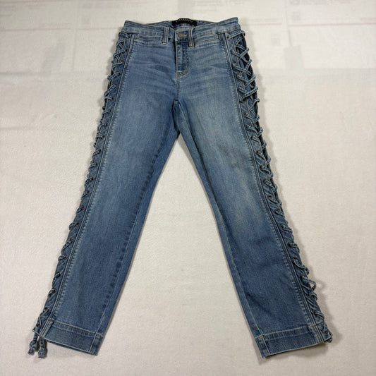 Liverpool Los Angeles Womens Jeans Size 2 Light Wash Lace Up Sides Y2K Style