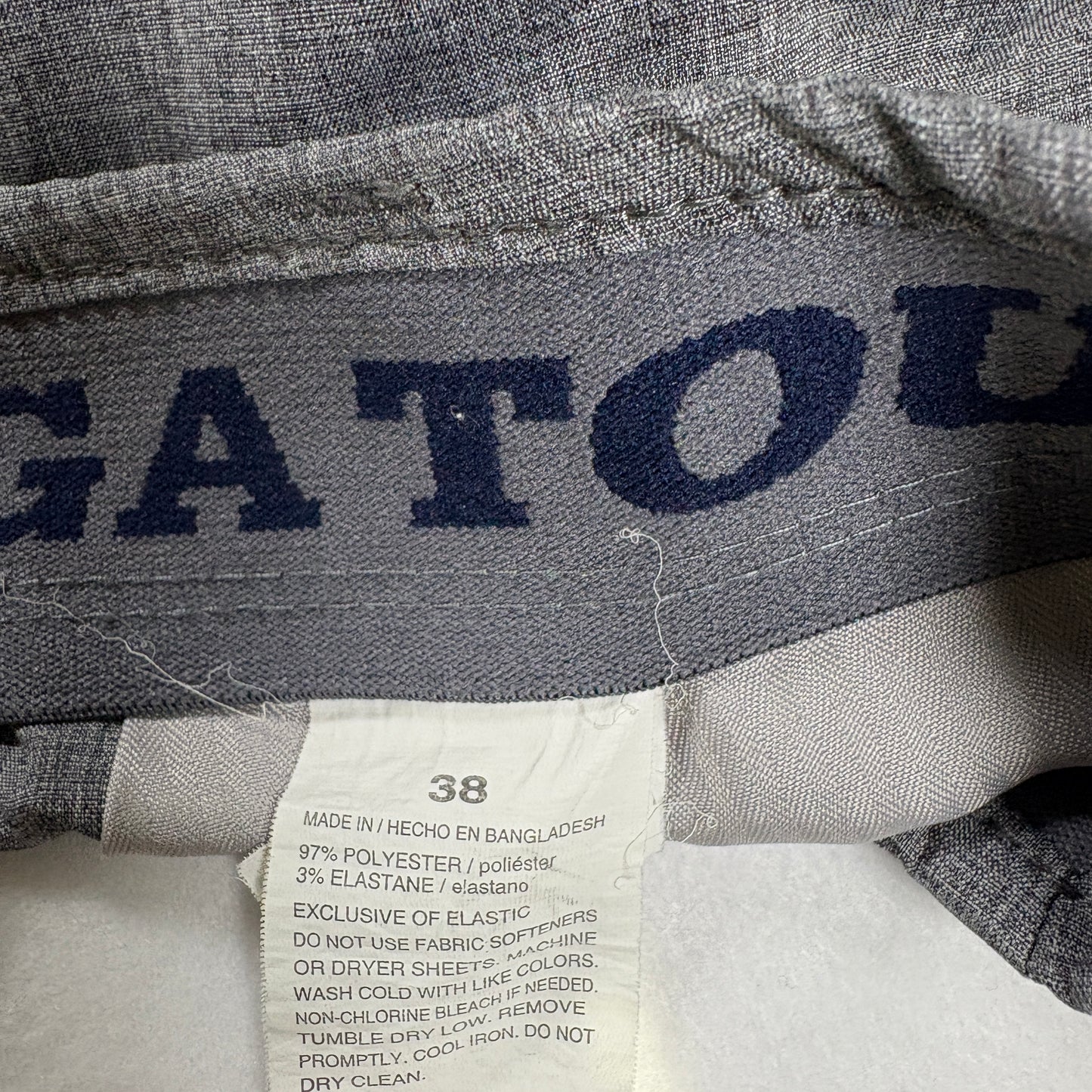 PGA Tour Men’s Golf Shorts Gray Stretch Flat Front Performance Chino Size 38