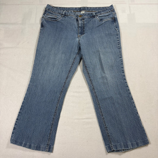 Womens Jeans Size 16 Short Light Wash Bootcut Stretch Denim Y2K Vintage Style