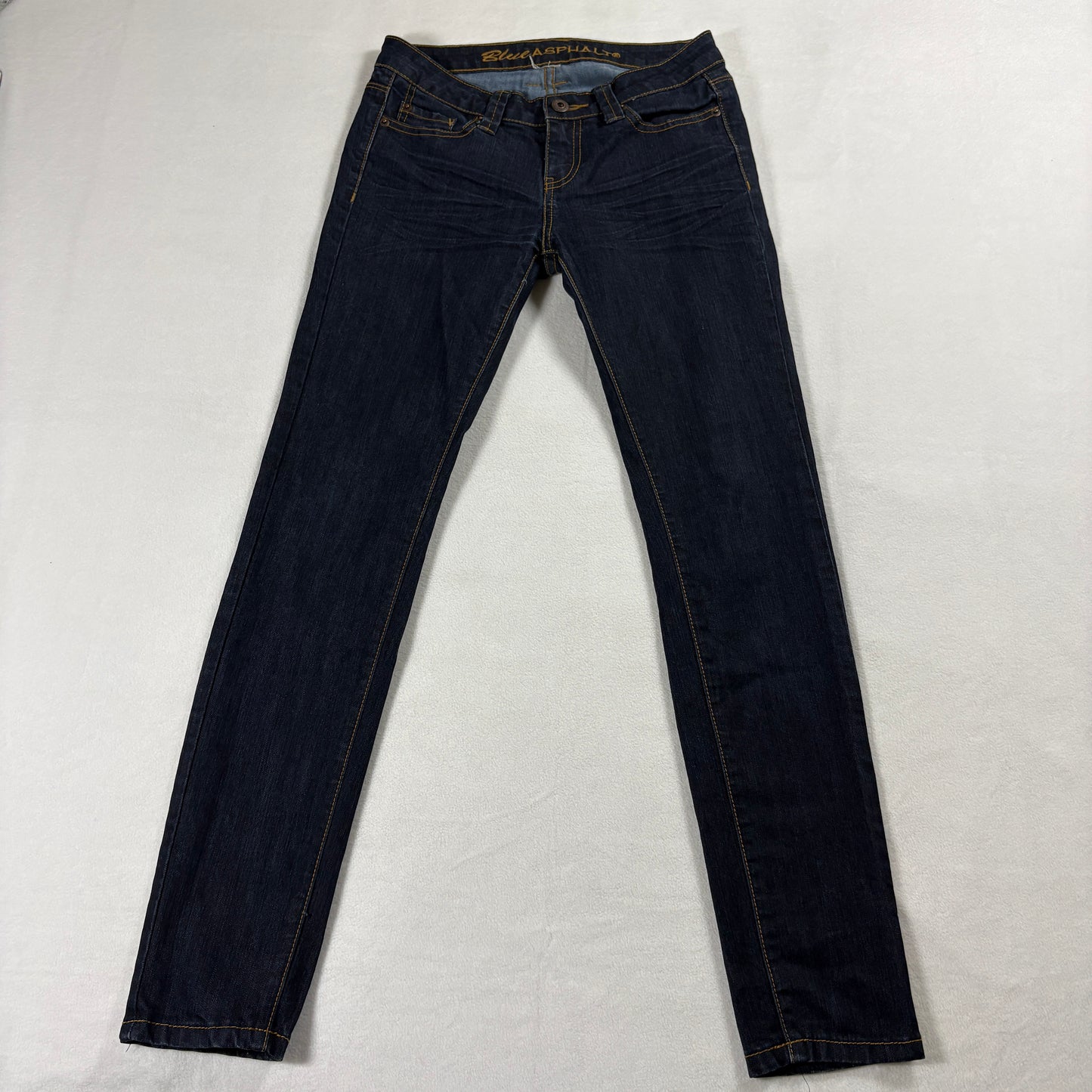 Blue Asphalt Jeans Womens 1 Short Dark Wash Skinny Stretch Y2K Denim Street Wear