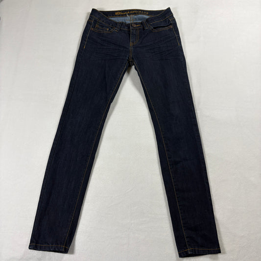 Blue Asphalt Jeans Womens 1 Short Dark Wash Skinny Stretch Y2K Denim Street Wear