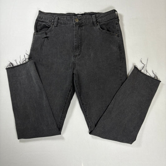 Cotton On Jeans Women’s 10 US Black High Rise Skinny Distressed Raw Hem