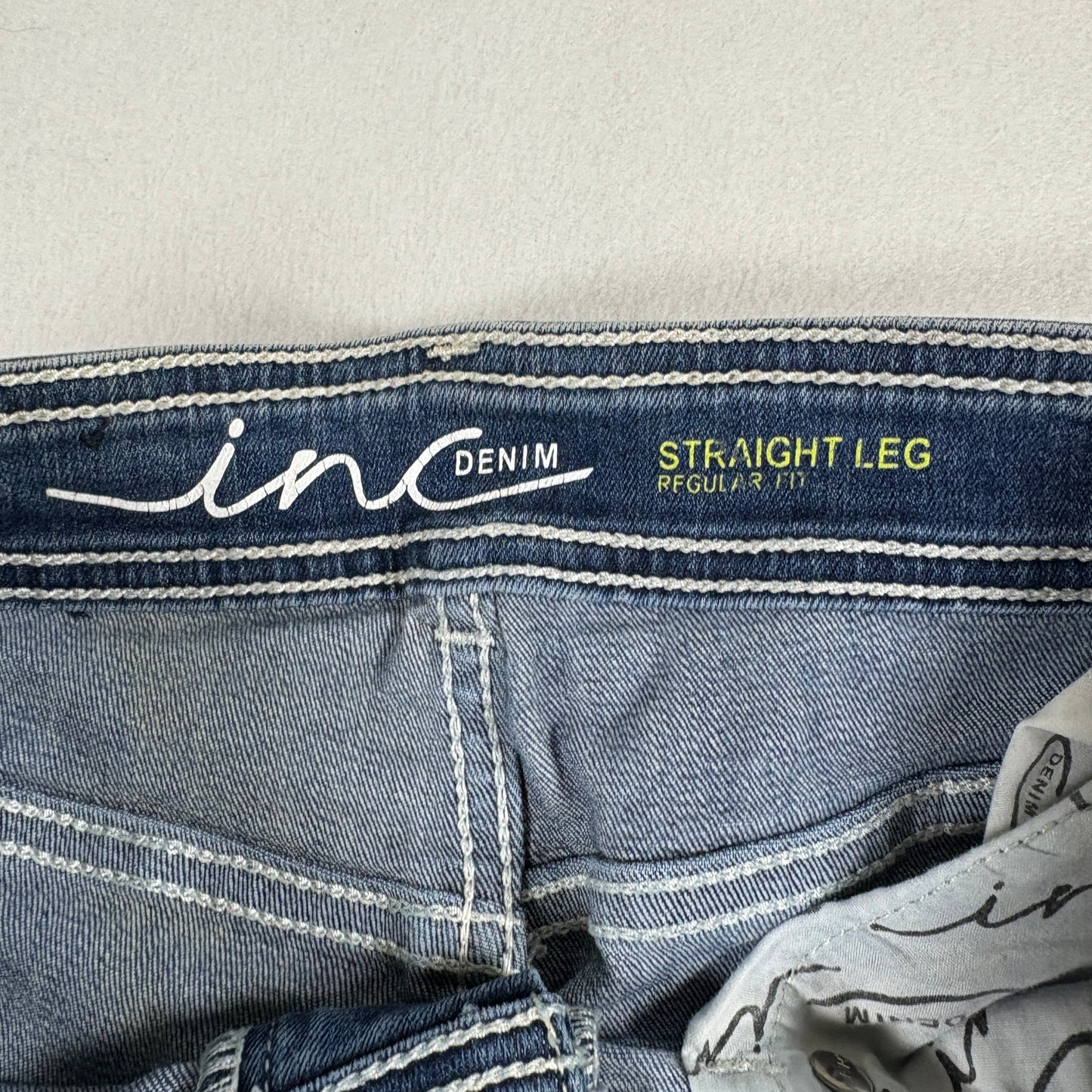 INC Womens Jeans 2 Blue Straight Leg Stretch Denim Mid Rise Vintage Y2K Classic