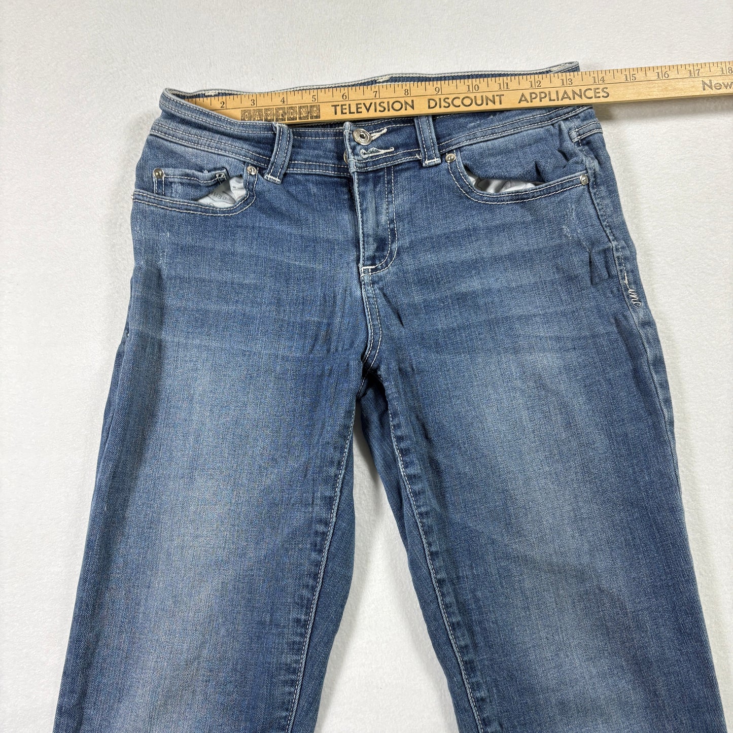 INC Womens Jeans 2 Blue Straight Leg Stretch Denim Mid Rise Vintage Y2K Classic
