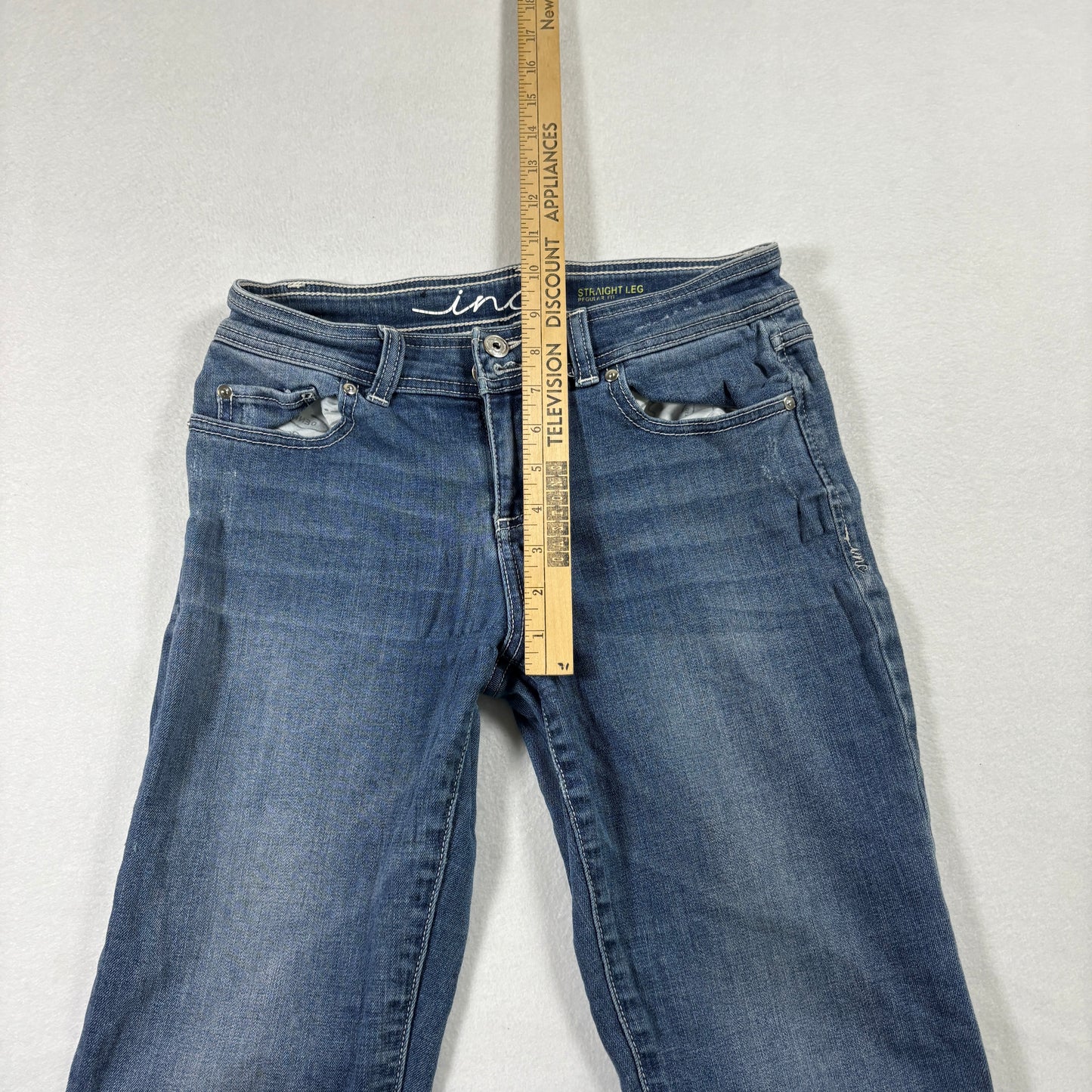 INC Womens Jeans 2 Blue Straight Leg Stretch Denim Mid Rise Vintage Y2K Classic