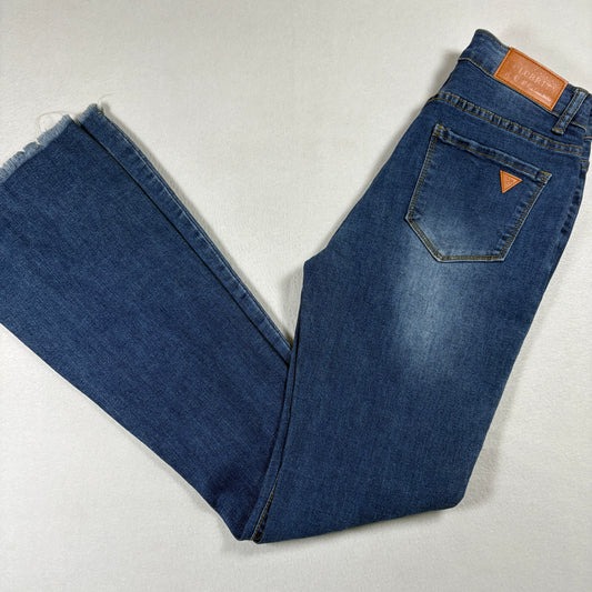 Celebrity Ace Womens Jeans 5/27 Blue Distressed Ripped Y2K Grunge Frayed Hem